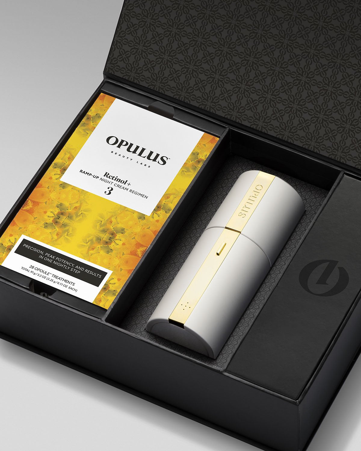 Open package with OPULUS Beauty Labs R3 night cream box and Opulus Activator™